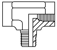 1/4" FPT x 1/4" MPT x 1/4" FPT  Male Branch Tee